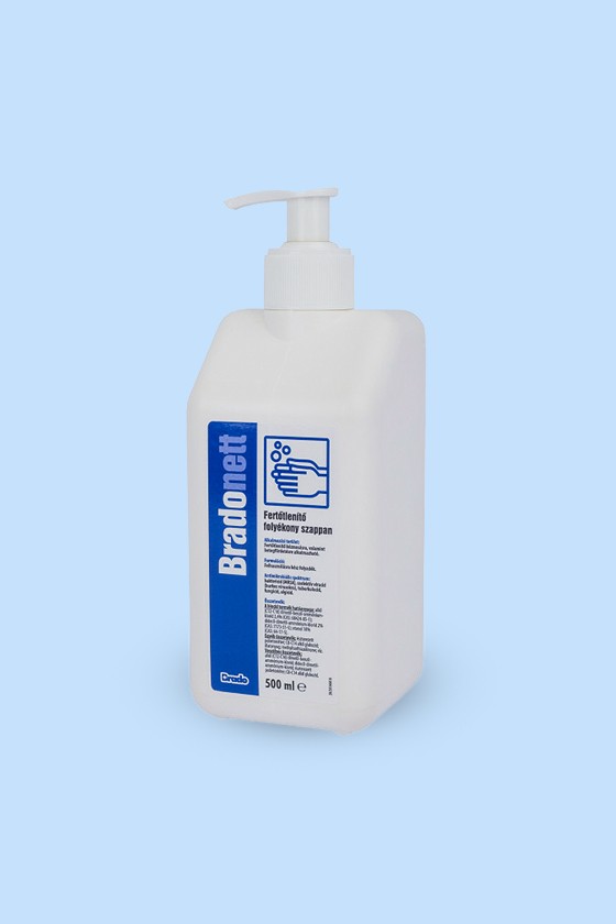 Bradonett fertőtlenítő folyékony szappan - Kézfertőtlenítő - illatmentes - 500 ml