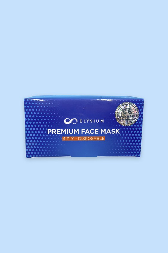 Elysium 4 rétegű prémium maszk - Arcmaszk - 50 db - Kék