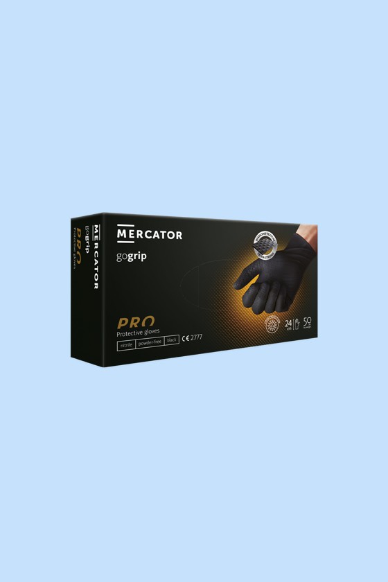 MERCATOR gogrip prémium munkavédelmi kesztyű - Nitril kesztyű - Fekete - XXL