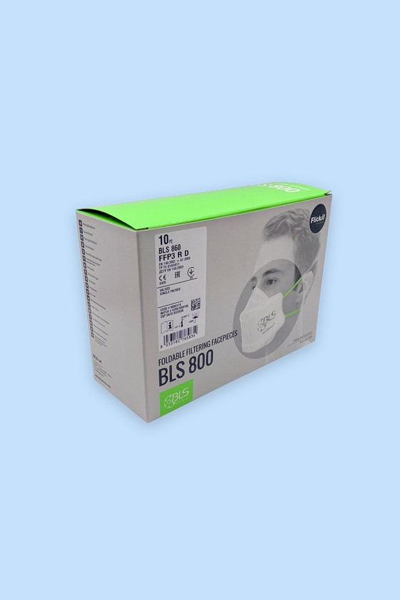 BLS 860 FFP3 R D részecskeszűrő maszk - Arcmaszk - 10 db - Fehér