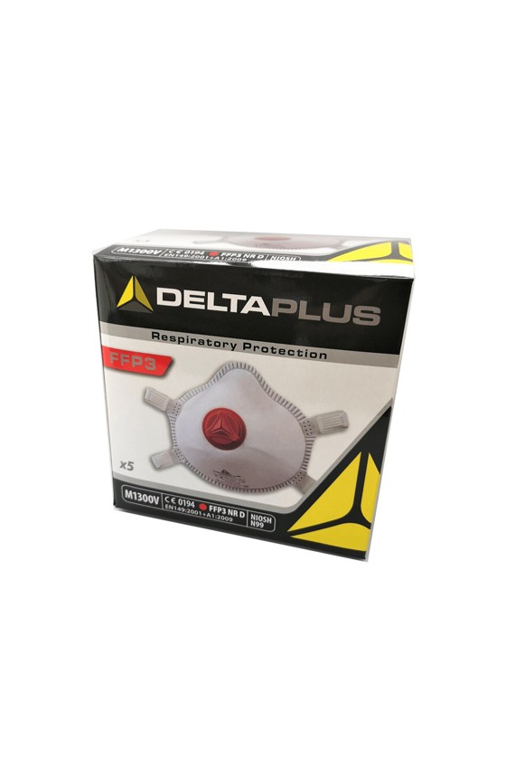 Deltaplus M1300V FFP3 NR D részecskeszűrő arcmaszk - Arcmaszk - 5 db - Fehér