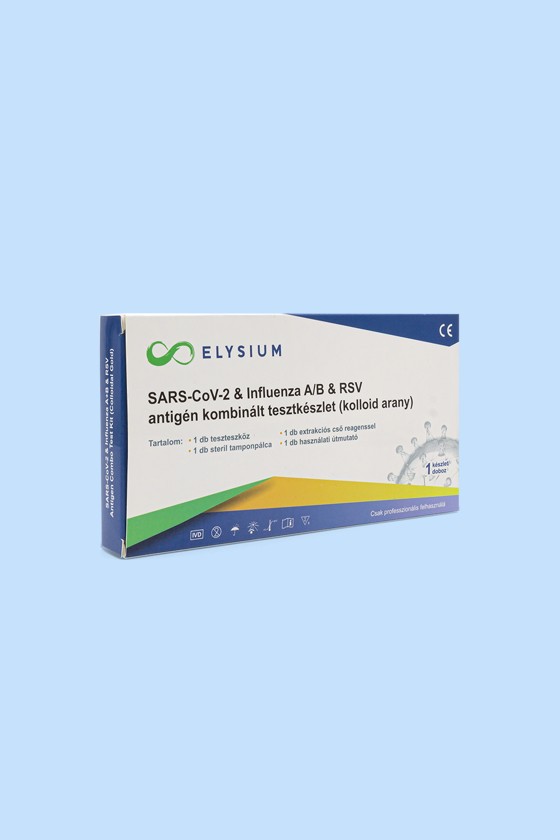 Elysium SARS-CoV-2 tesztkészlet - SARS-CoV-2 teszt lejárati idővel - 1 db - Covid 19 + Influenza A + Influenza B + RSV - 2025-09-21
