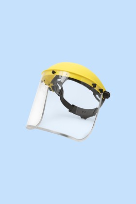Handy arcpajzs cserélhető, fémkeretes, felhajtható plexivel - 1 db - Sárga