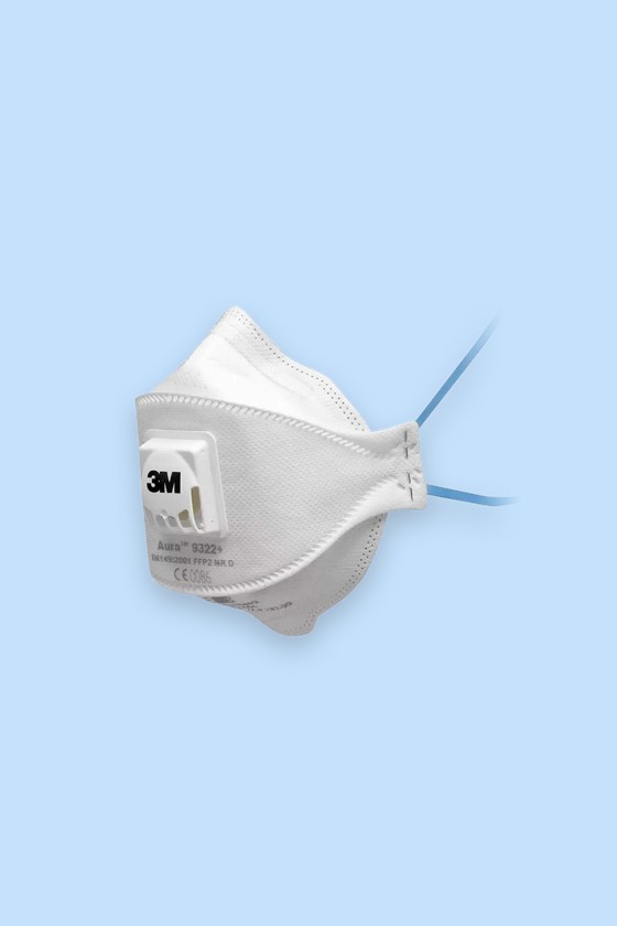 3M Aura 9322+ FFP2 légzésvédő maszk - szelepes - Arcmaszk - 5 db - Fehér