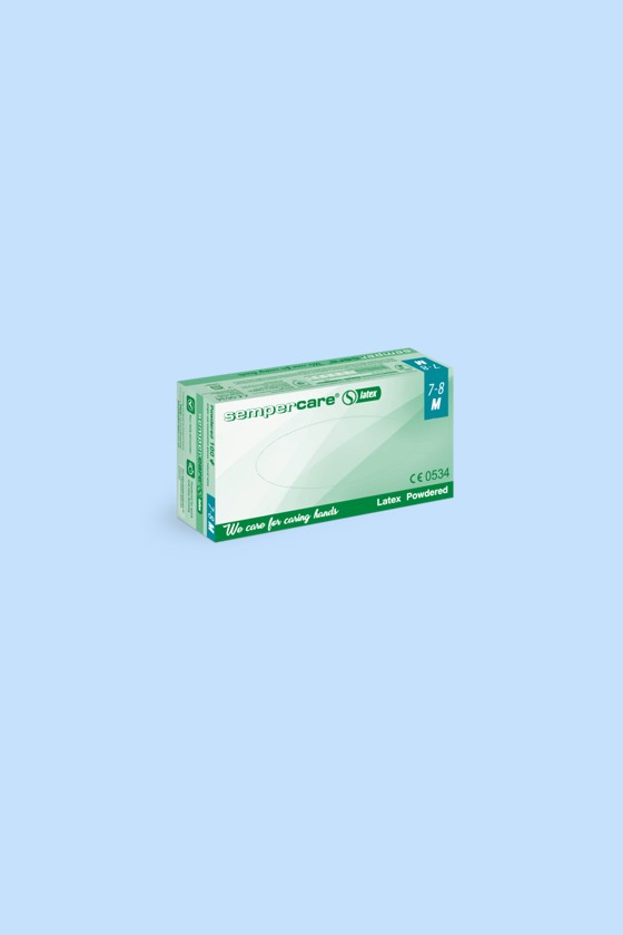 Sempercare latex kesztyű - Latex kesztyű - Fehér - Púderezett - XL