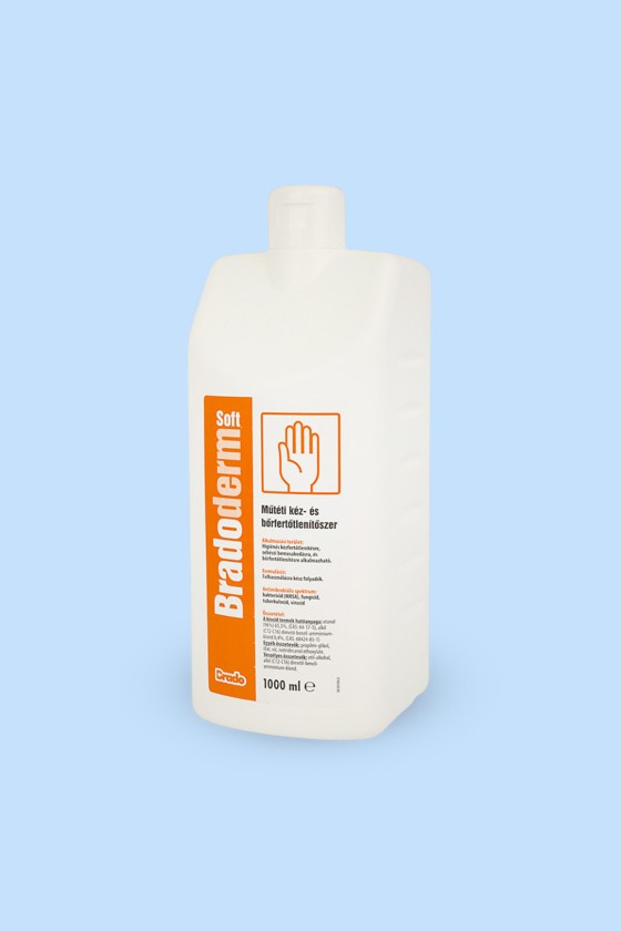 Bradoderm Soft műtéti kéz- és bőrfertőtlenítőszer - Kézfertőtlenítő - illatmentes - 1000 ml