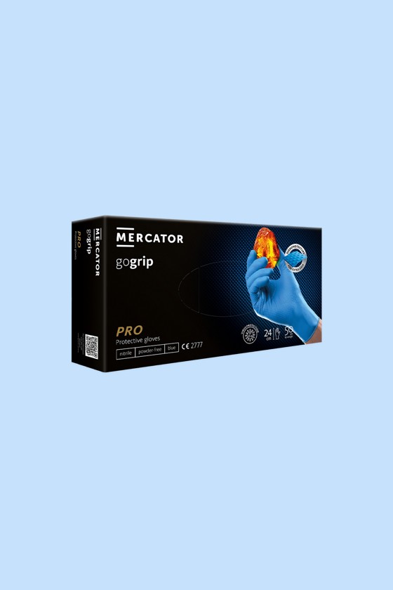 MERCATOR gogrip prémium munkavédelmi kesztyű - Nitril kesztyű - Kék - XL
