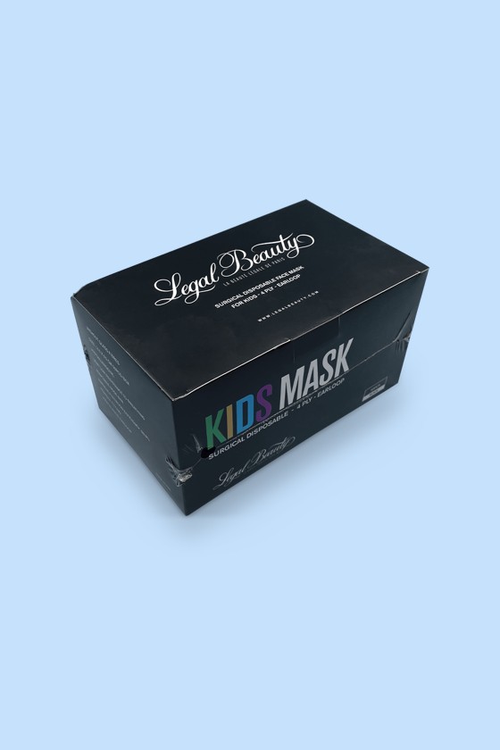 Legal Beauty 4 rétegű egészségügyi arcmaszk - 4 rétegű arcmaszk - 50 db - Fekete - Gyermek
