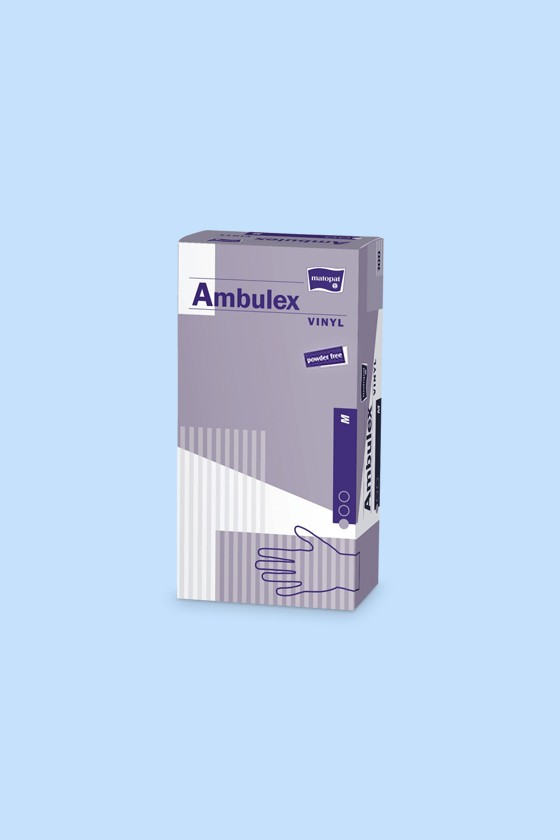 Ambulex vinyl egyszerhasználatos púdermentes kesztyű - Vinyl kesztyű - 100 db - Áttetsző - XL