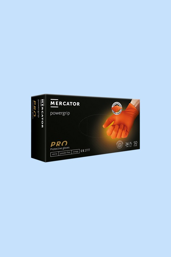 MERCATOR powergrip speciális ipari védőkesztyű - Nitril kesztyű - Narancs - XXL