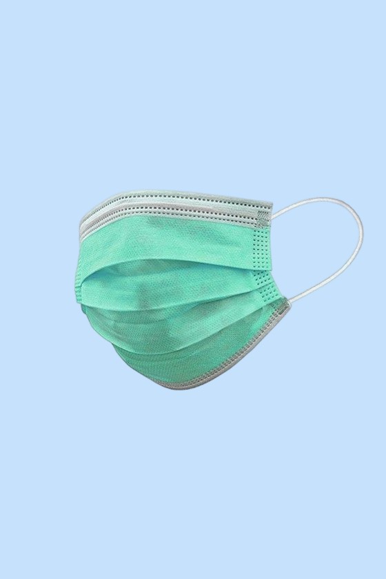 Mercator opero® type II 3-rétegű nem szőtt textil anyagú, gumis sebészi-műtős arcmaszk - 3-rétegű arcmaszk - 50 db - Zöld - Felnőtt